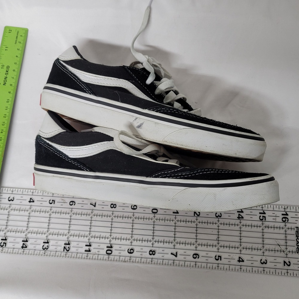 Vans Ward Low Top Black White Canvas Suede Skate Sneakers Womens 8 - Picture 3 of 8